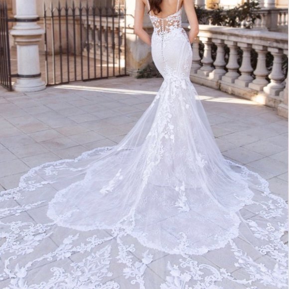 Enzoani Elysee Wedding Gown & Custom Made Overskirt - Picture 3 of 6